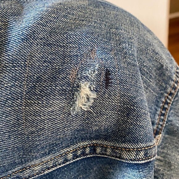 Polo Ralph Lauren Sportsman Distress Patch Trucker Jean Jacket Big 4X USA FLAG - Picture 15 of 15